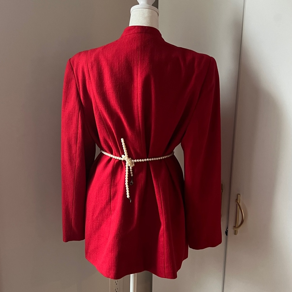 Vintage Red Blazer with Accent Buttons - Picture 4 of 5